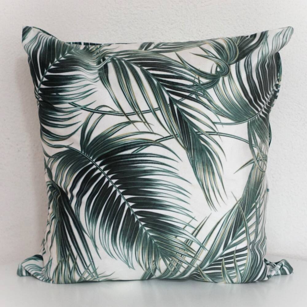 Renta de cojin con diseño hoja tropical para de decoracion de boda o evento en punta de mita wedding